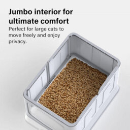Vivo Large Cat Litter Box Tray Foldable With Lid Scoop Flap Door Slide Out Hooded - thumbnail 4
