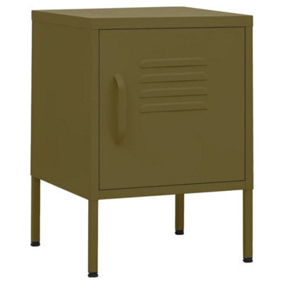 Berkfield Modern Nightstands 2 Pcs Olive Green 35X35X51 Cm Steel - image 1
