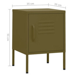 Berkfield Modern Nightstands 2 Pcs Olive Green 35X35X51 Cm Steel - thumbnail 9