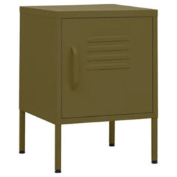 Berkfield Modern Nightstands 2 Pcs Olive Green 35X35X51 Cm Steel