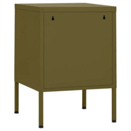 Berkfield Modern Nightstands 2 Pcs Olive Green 35X35X51 Cm Steel - thumbnail 5