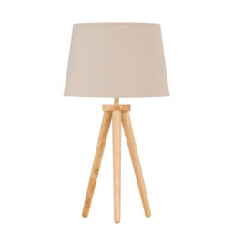 First Choice Lighting Voyage - Light Oak Table Lamp Or Bedside Light With Natural Shade - thumbnail 1
