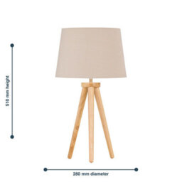 First Choice Lighting Voyage - Light Oak Table Lamp Or Bedside Light With Natural Shade - thumbnail 4