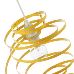Happy Homewares Designer Yellow Gloss Metal Double Ribbon Spiral Swirl Pendant Shade - thumbnail 5