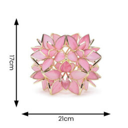Valuelights Reine Easy Fit Glass Flower Ceiling Light Shade / Table Lampshade - Pink And Bulb (D)21Cm - thumbnail 6