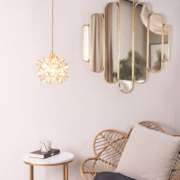 Valuelights Reine Easy Fit Glass Flower Ceiling Light Shade / Table Lampshade - Pink And Bulb (D)21Cm - thumbnail 2