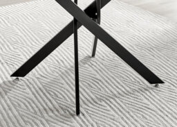 Furniturebox Uk Novara White Marble Black Leg 120Cm Round Dining Table & 6 Blue Pesaro Black Leg Chairs - thumbnail 7