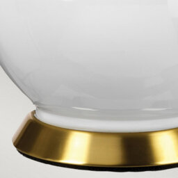 Luminosa Lighting Luminosa Isla Table Lamp With Round Tapered Shade, Aged Brass, White, Green - thumbnail 4