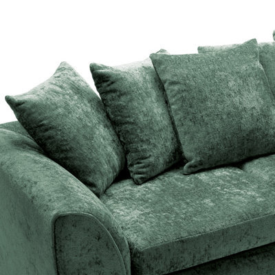 Abakus Direct Harriet Plus Crushed Chenille U-Shape Sofa In Rifle Green - image 1
