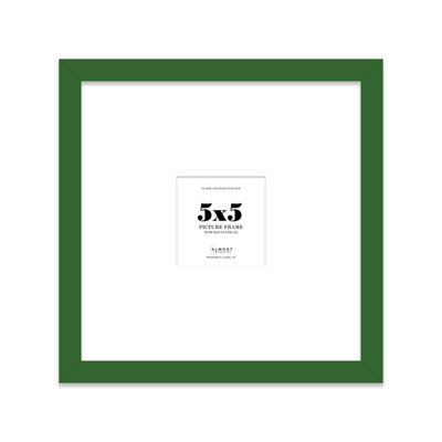 "5X5"" Green Picture Frame - 5X5"" Square Frame With 2X2"" Mount For 5X5""/2X2"" Pictures Vintage Style Photo Display, 1 Pack" - image 1