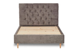 Divan Base Direct Zephyr Fabric Scroll Bed With Low Foot End Bed Base Only 4Ft Small Double- Brecon Gun Metal - thumbnail 3