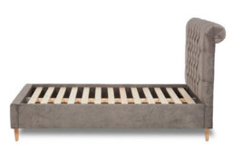 Divan Base Direct Zephyr Fabric Scroll Bed With Low Foot End Bed Base Only 4Ft Small Double- Brecon Gun Metal - thumbnail 4