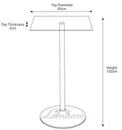 Como Poseur Premium Bar Table, Square Clear Glass Table Top, Chrome Stem And Base, Kitchen Table, 60Cm Width X 102Cm Height - thumbnail 2