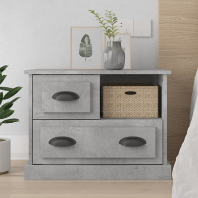 Berkfield Bedside Cabinet Concrete Grey 60X39X45 Cm - image 1