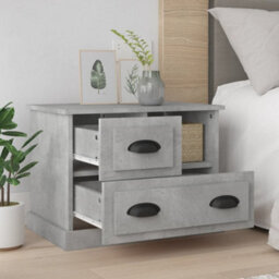 Berkfield Bedside Cabinet Concrete Grey 60X39X45 Cm - thumbnail 3
