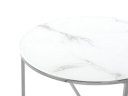 Beliani Coffee Table Quincy Tempered Glass Marble/ Silver - thumbnail 5
