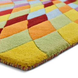 Multi Wool Rug, Chequered Geometric Optical/ (3D) Rug, Handmade Modern Funky Luxurious Rug For Diningroom-150Cm X 230Cm - thumbnail 3