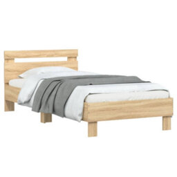 Walplus Bed Frame Without Mattress With Headboard Sonoma Oak 90X200 Cm - thumbnail 4