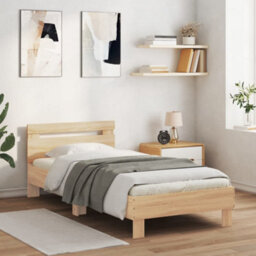 Walplus Bed Frame Without Mattress With Headboard Sonoma Oak 90X200 Cm - thumbnail 1