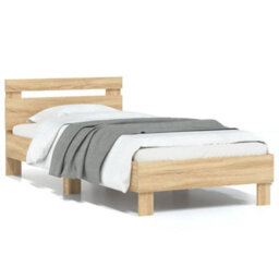 Walplus Bed Frame Without Mattress With Headboard Sonoma Oak 90X200 Cm - thumbnail 2