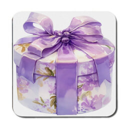 Benjamin Tate Design Purple Floral Placemat And Coaster Set Designer Artwork On Wood Base 12 Piece Collection Exclusive - thumbnail 3