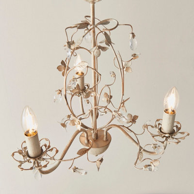 Anson Lighting Tacoma 3Lt Pendant Light Finished In Cream/br Gold Paint And Clear/pearl Acrylic - image 1