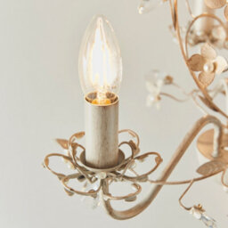 Anson Lighting Tacoma 3Lt Pendant Light Finished In Cream/br Gold Paint And Clear/pearl Acrylic - thumbnail 3