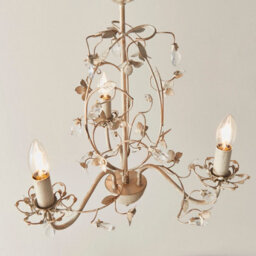 Anson Lighting Tacoma 3Lt Pendant Light Finished In Cream/br Gold Paint And Clear/pearl Acrylic