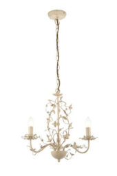 Anson Lighting Tacoma 3Lt Pendant Light Finished In Cream/br Gold Paint And Clear/pearl Acrylic - thumbnail 2