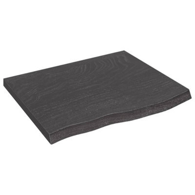 Berkfield Wall Shelf Dark Grey 60X50X4 Cm Treated Solid Wood Oak - image 1