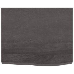 Berkfield Wall Shelf Dark Grey 60X50X4 Cm Treated Solid Wood Oak - thumbnail 2