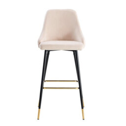 Hygrad Built to Survive 2X Bar Stools Velvet Breakfast Chair Kitchen Pub High Counter Stool Restaurant - thumbnail 2