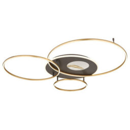 Luminosa Lighting Luminosa Invertina Semi Flush Ceiling Light Brushed Gold Led 2700/6500K