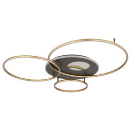 Luminosa Lighting Luminosa Invertina Semi Flush Ceiling Light Brushed Gold Led 2700/6500K - thumbnail 3