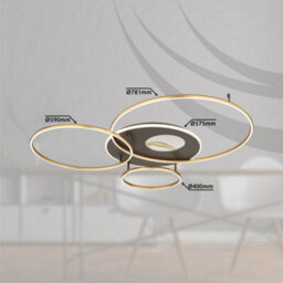 Luminosa Lighting Luminosa Invertina Semi Flush Ceiling Light Brushed Gold Led 2700/6500K - thumbnail 7