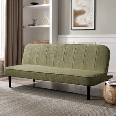 Home Detail Begonia Clic-Clac Sofa Bed With Black Legs, Sage Green Boucle - image 1