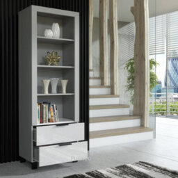 Furneo Living Room Set Tv Stand Display Cabinet Sideboard Coffee Table Grey White High Gloss Matt White Led Lights Enzo 2/14/16/18 - thumbnail 4
