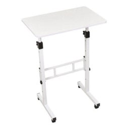 White Height Adjustable Standing Laptop Computer Desk Mobile Study Writing Table 40X60 - thumbnail 1