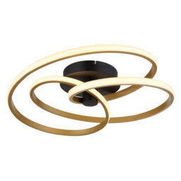 Luminosa Lighting Luminosa Glyxar Gold Integrated Led Semi Flush Ceiling Light Matt Black Led 3000K