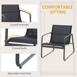 Outsunny 4 Piece Garden Furniture Set Patio Sofa Set W/ Chairs, Glass Top Table - thumbnail 6