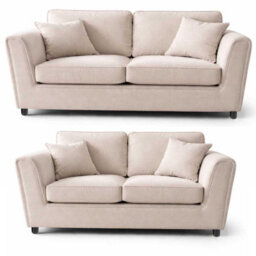 Furnishings For Less UK Ascot 3 + 2 Seater Sofa Set Chenille Fabric Beige - thumbnail 4