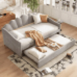 Matteo Grey Velvet 3Ft Single Upholstered Daybed With Pull-Out Trundle - Space-Saving Guest Bed - thumbnail 8