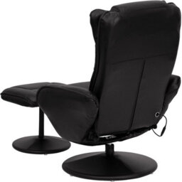 Fwstyle Black Faux Leather Heated Massaging Reclining Armchair With Stool - thumbnail 2