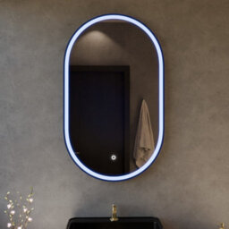 Harper & Harlow 800X500 Pill Matt Black Led Illuminated Bathroom Mirror - thumbnail 7