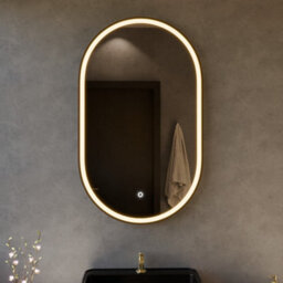 Harper & Harlow 800X500 Pill Matt Black Led Illuminated Bathroom Mirror - thumbnail 6