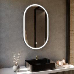 Harper & Harlow 800X500 Pill Matt Black Led Illuminated Bathroom Mirror - thumbnail 1