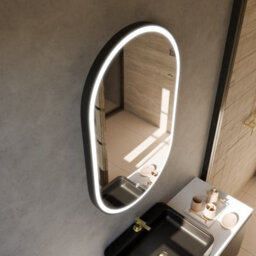Harper & Harlow 800X500 Pill Matt Black Led Illuminated Bathroom Mirror - thumbnail 8