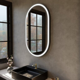 Harper & Harlow 800X500 Pill Matt Black Led Illuminated Bathroom Mirror - thumbnail 9