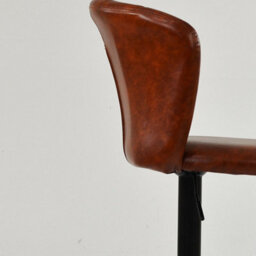 Lakeland Furniture Chelsea Vintage Brown Faxu Leather Bar Stool Black Gas Lift Base - thumbnail 8