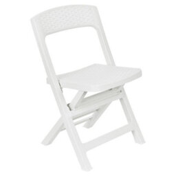 Urbn-Garden White Plastic Rattan Patio Dining Table & 4 Folding Chairs Outdoor Garden Furniture Sets - thumbnail 4